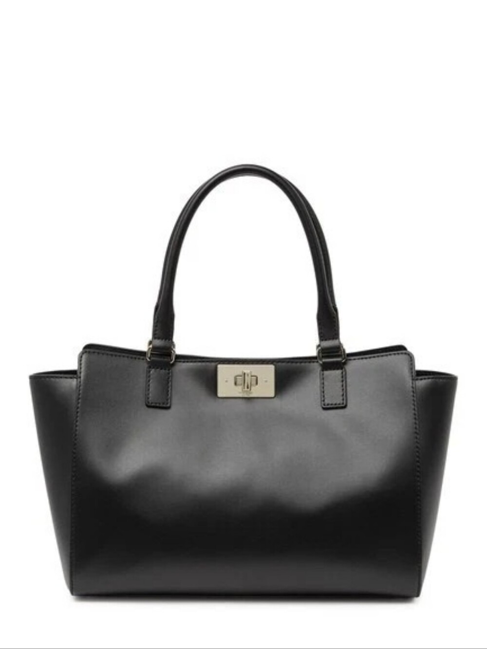 Kate Spade Classic Black Leather Tote Handbag EUC